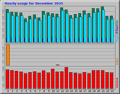 Hourly usage for December 2025